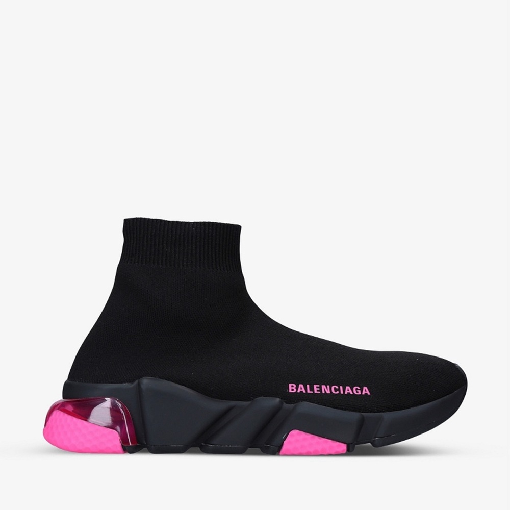 BALENCIAGA Speed clear-sole stretch-knit mid-top trainers size 37